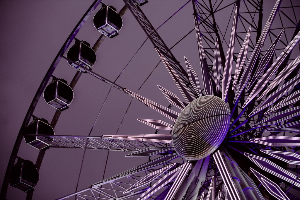 Ferris wheel fragment - free stock photo