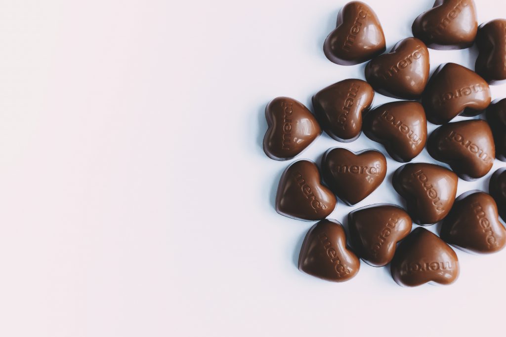 Heart shaped chocolates - free stock photo