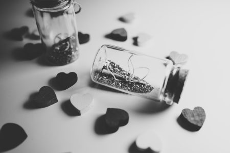 Message in a bottle in black and white - free stock photo