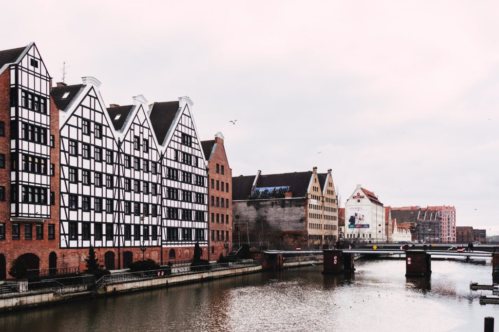 Old town building at the river in Gdansk - free stock photo