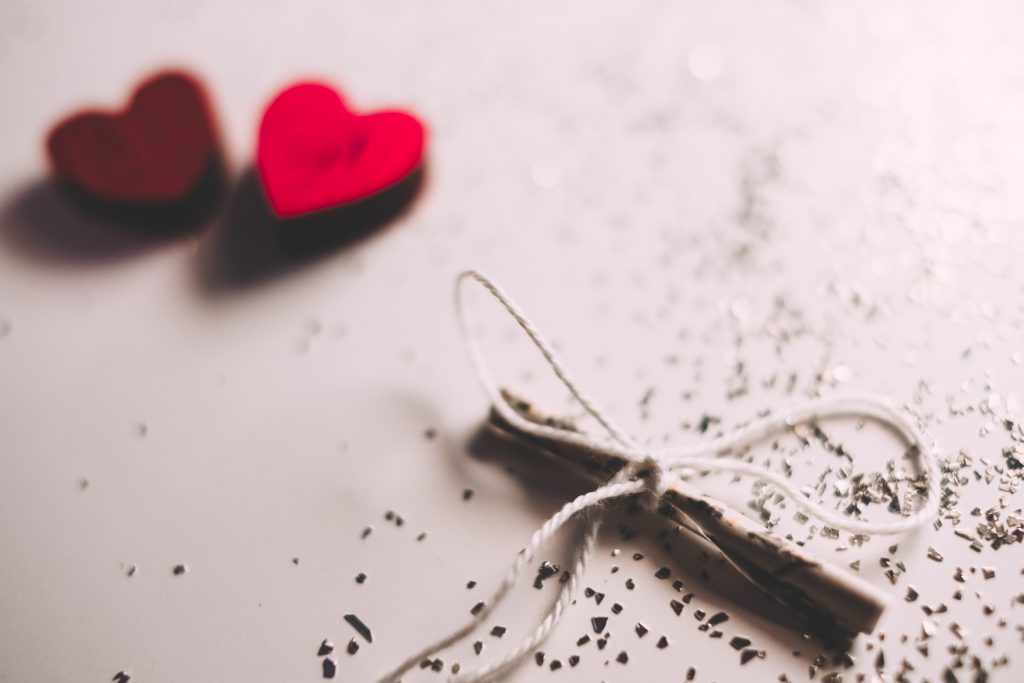 Tiny letter and wooden hearts 3 - free stock photo