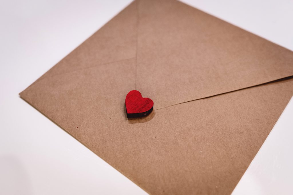 Valentines card envelope - free stock photo