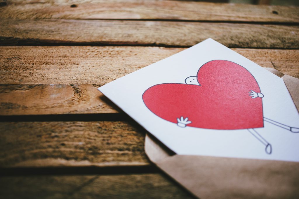 Valentines card on a wooden box 2 - free stock photo