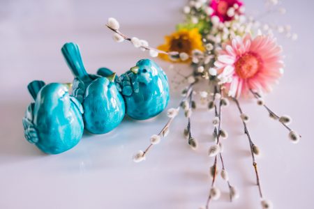 Ceramic birds and Easter palm 2 - free stock photo