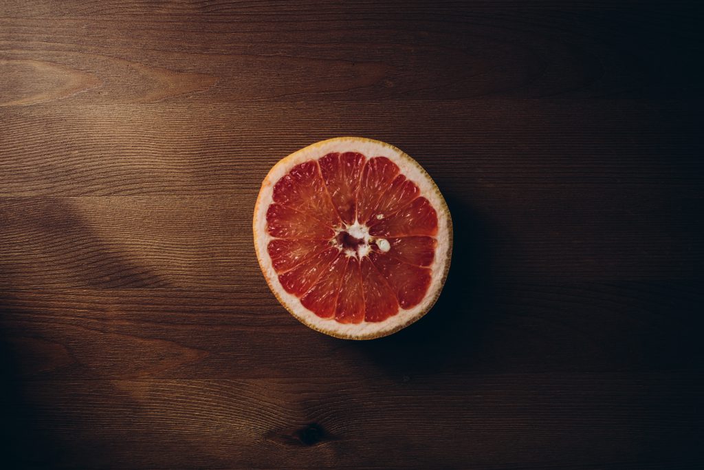 Grapefruit cut in half - free stock photo