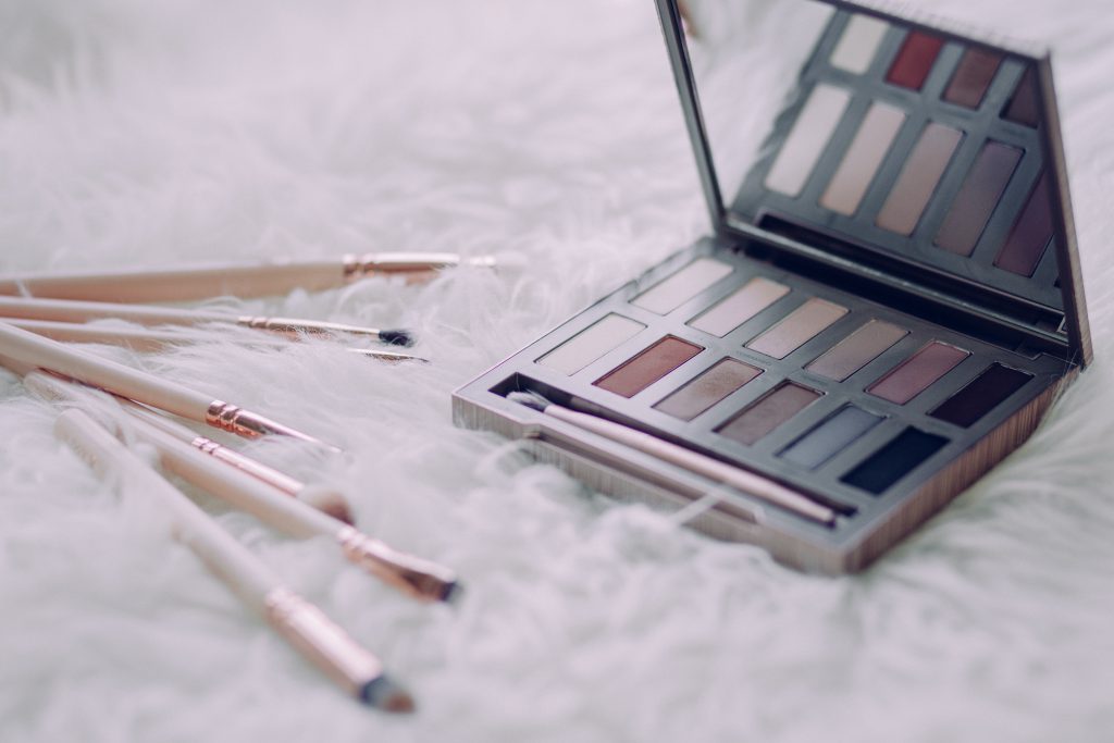 Makeup brushes and eyeshadows 3 - free stock photo