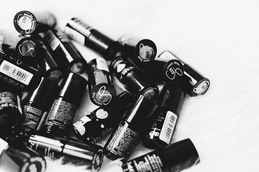 Nail polish in black and white - free stock photo