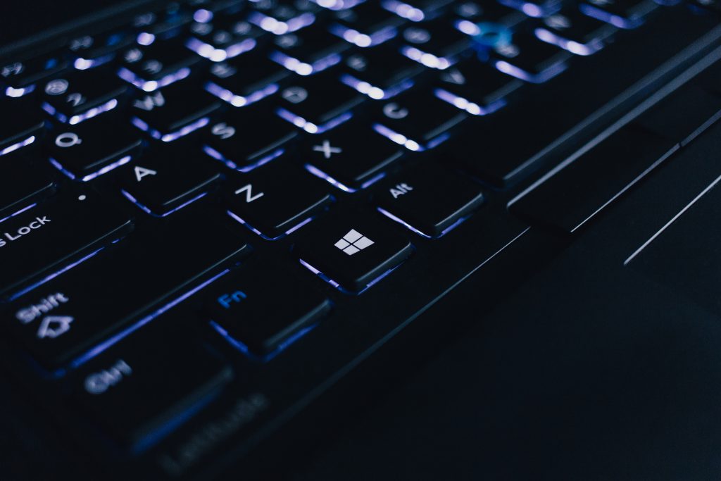 Backlit computer keyboard - free stock photo