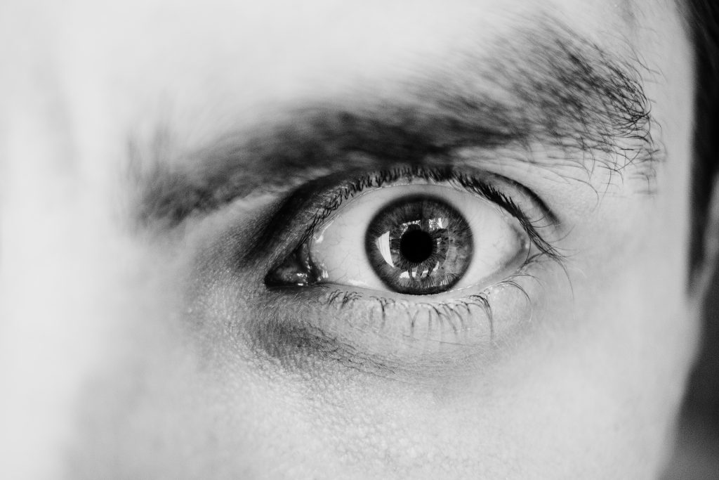 Single male eye in black and white 3 - free stock photo