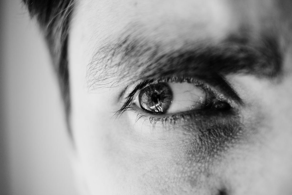 Single male eye in black and white 4 - free stock photo