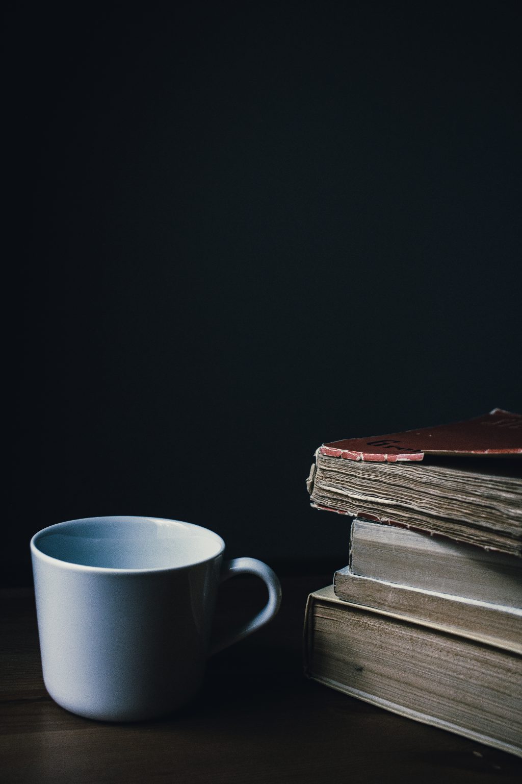 Tea mug and a pile of books 2 - free stock photo