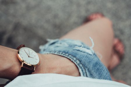 Female hand in ripped shorts - free stock photo