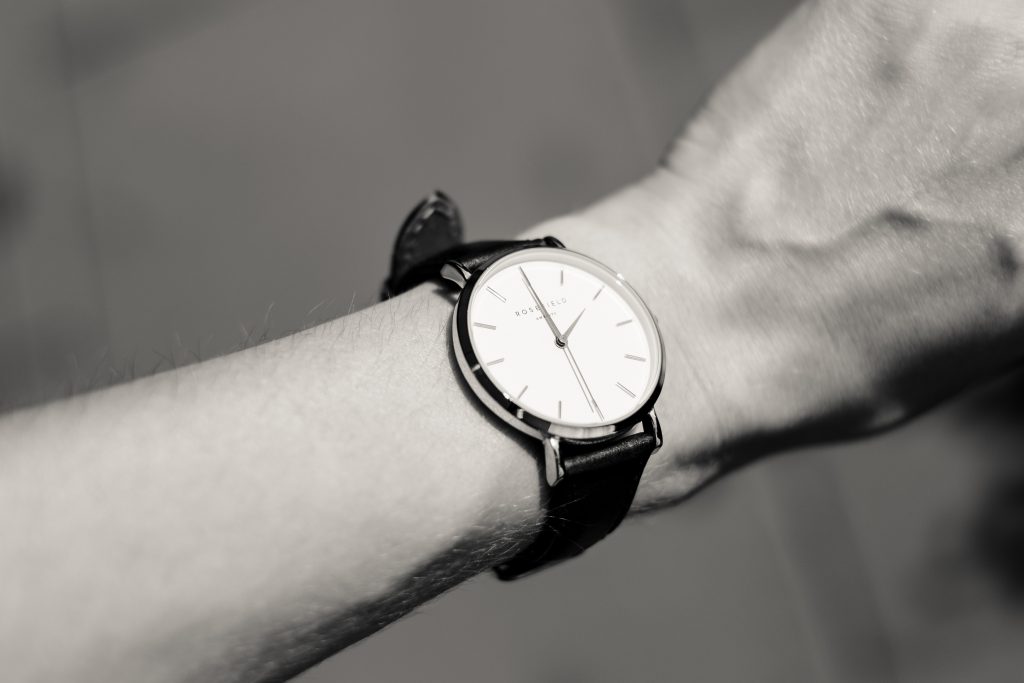 Female wristwatch in black and white - free stock photo