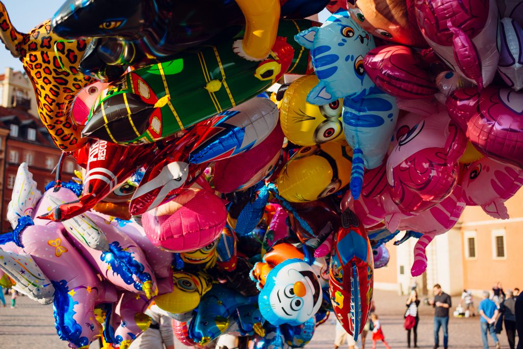 Helium cartoon balloons closeup 2 - free stock photo