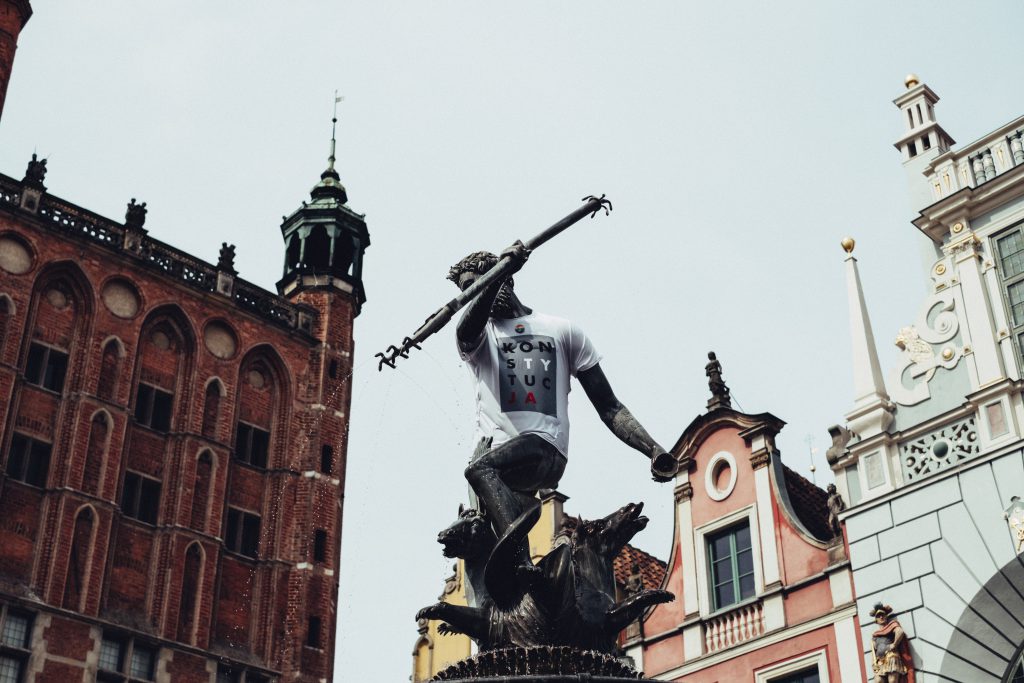 Statue of Neptune in a T-shirt 2 - free stock photo