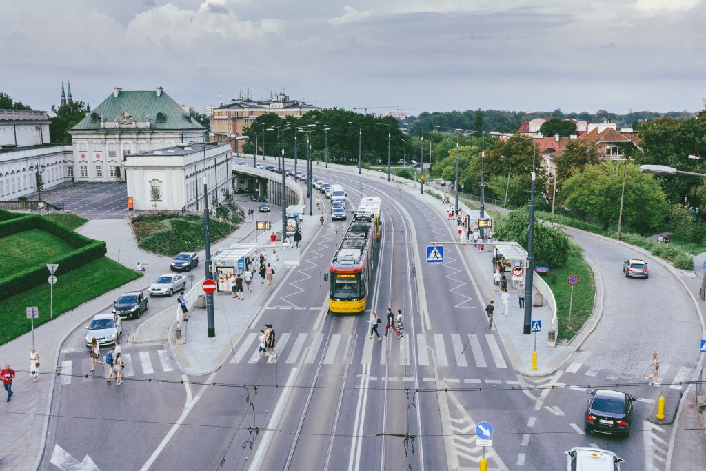 Street running tram stops - free stock photo