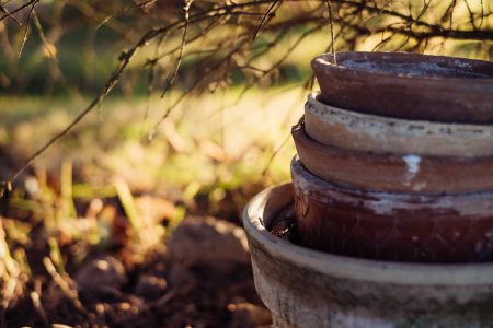 Old clay flower pots - free stock photo