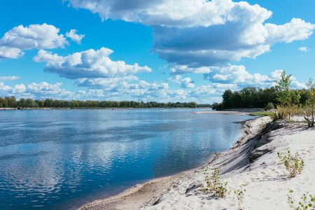 Sandy beach at the river 2 - free stock photo
