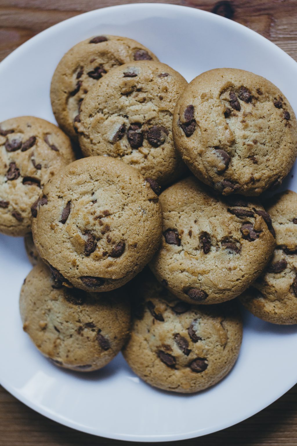 Chocolate chip cookies on a plate 5 - free stock photo