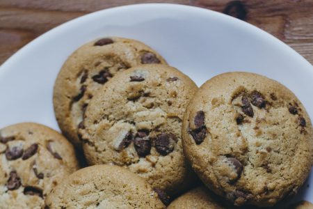 Chocolate chip cookies on a plate 5 - free stock photo