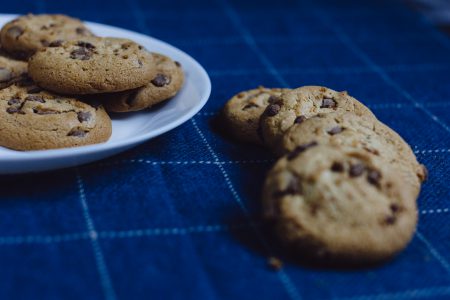 Chocolate chip cookies on a plate 6 - free stock photo