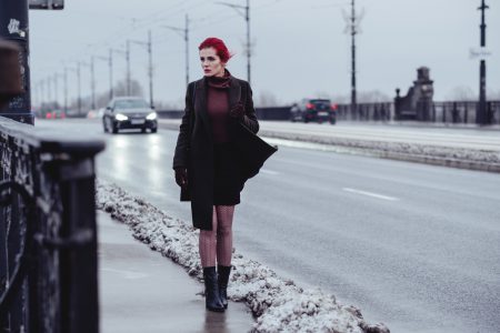 Redhead model winter shoot - free stock photo
