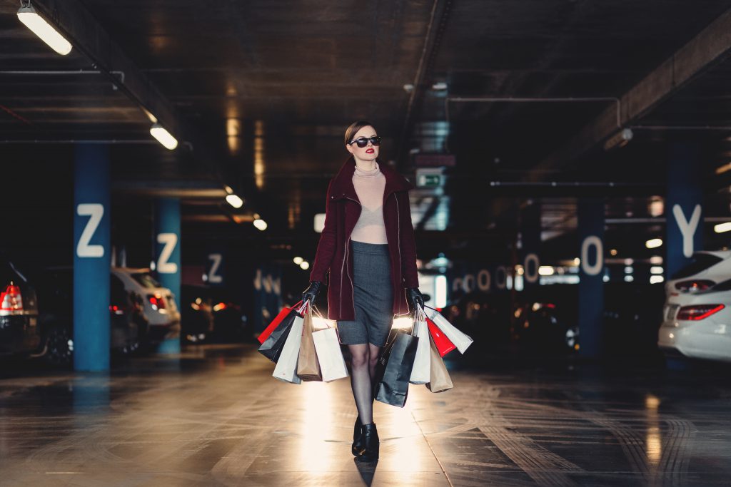 Shopping freak in the parking lot 2 - free stock photo
