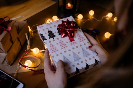 A female holding a christmas gift 6 - free stock photo