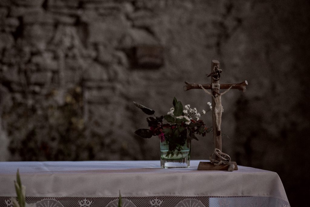 Stone wall church altar - free stock photo