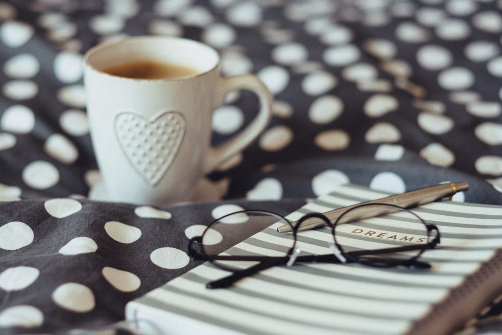 Dreams notebook, glasses and coffeemug 2 - free stock photo