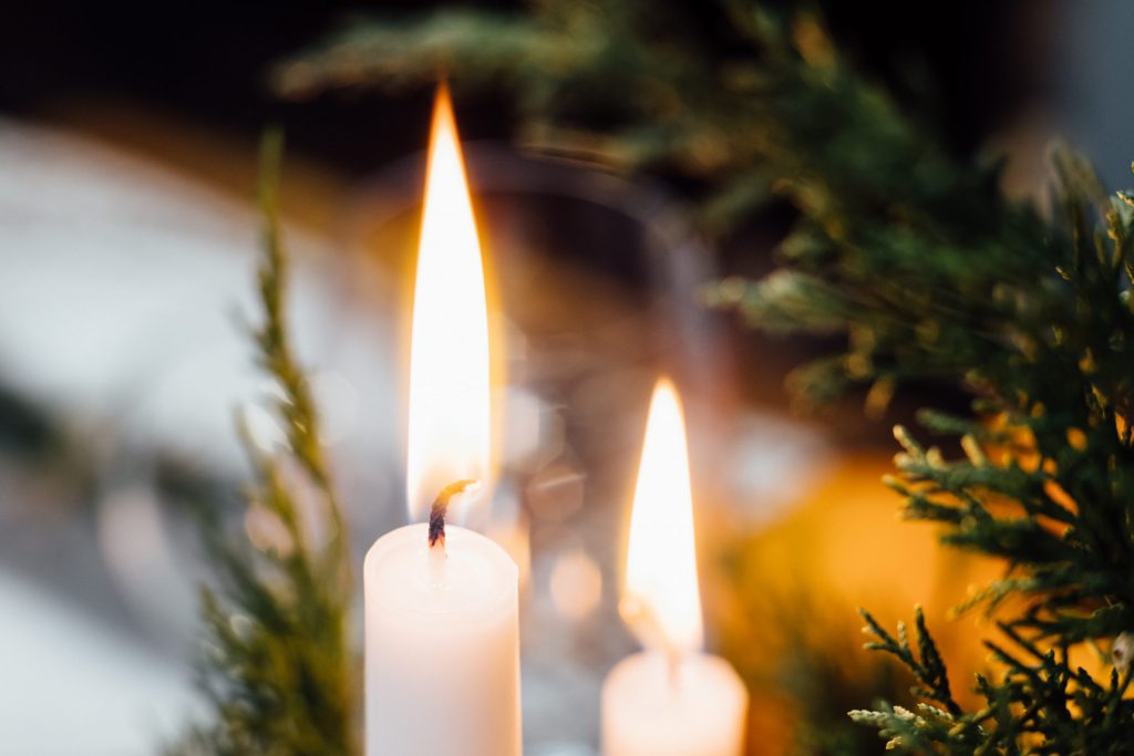 Burning candles closeup - free stock photo