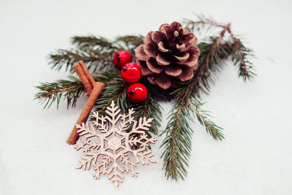 Christmas spruce decoration - free stock photo