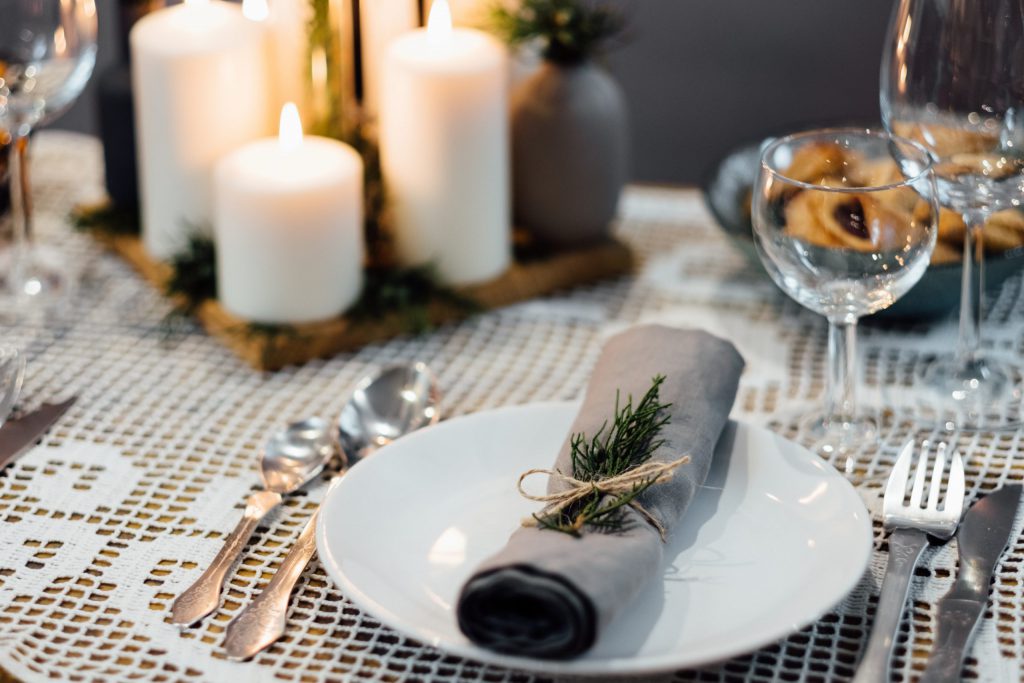 Festive table setup - free stock photo