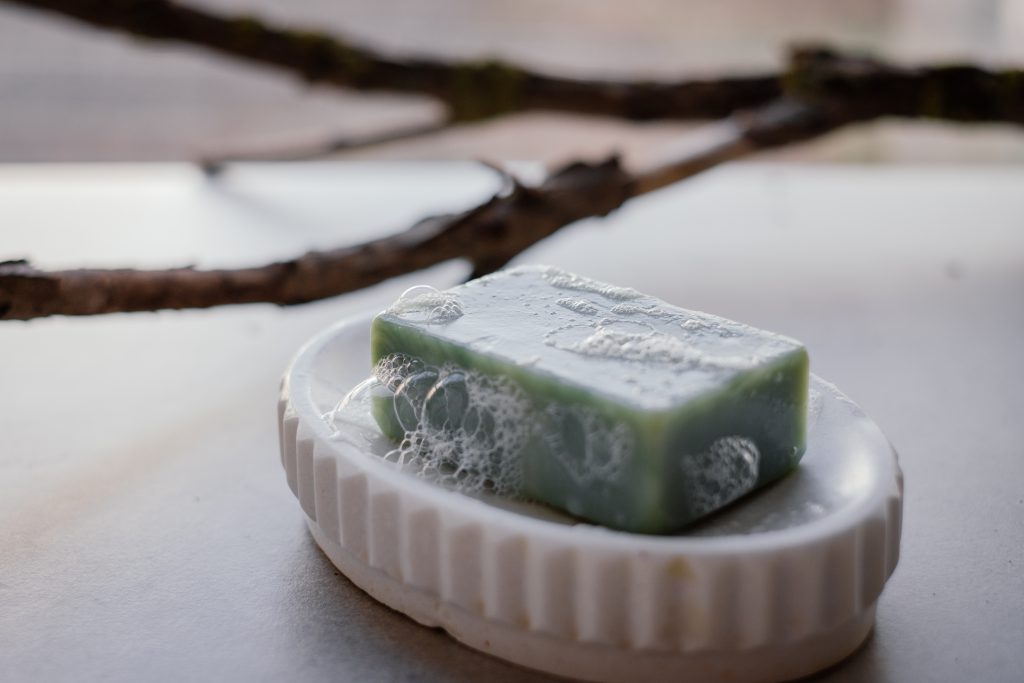 Mint handmade soap bar foam 2 - free stock photo