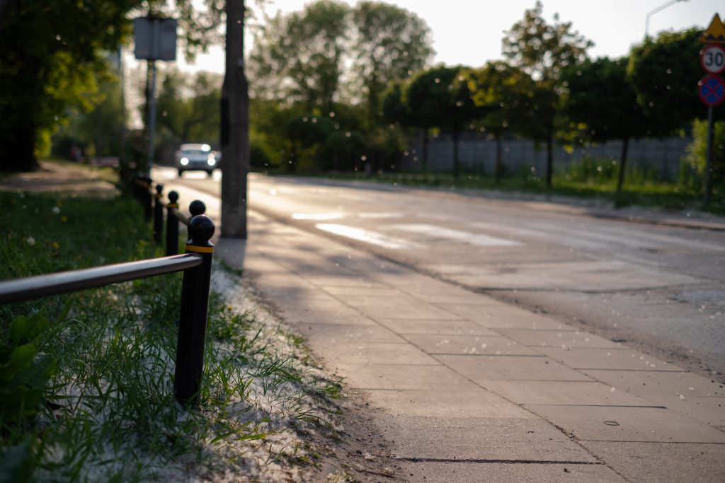 Pollen flying in the street - free stock photo