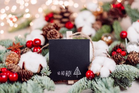 Christmas spruce decoration with a blackboard clamp 4 - free stock photo