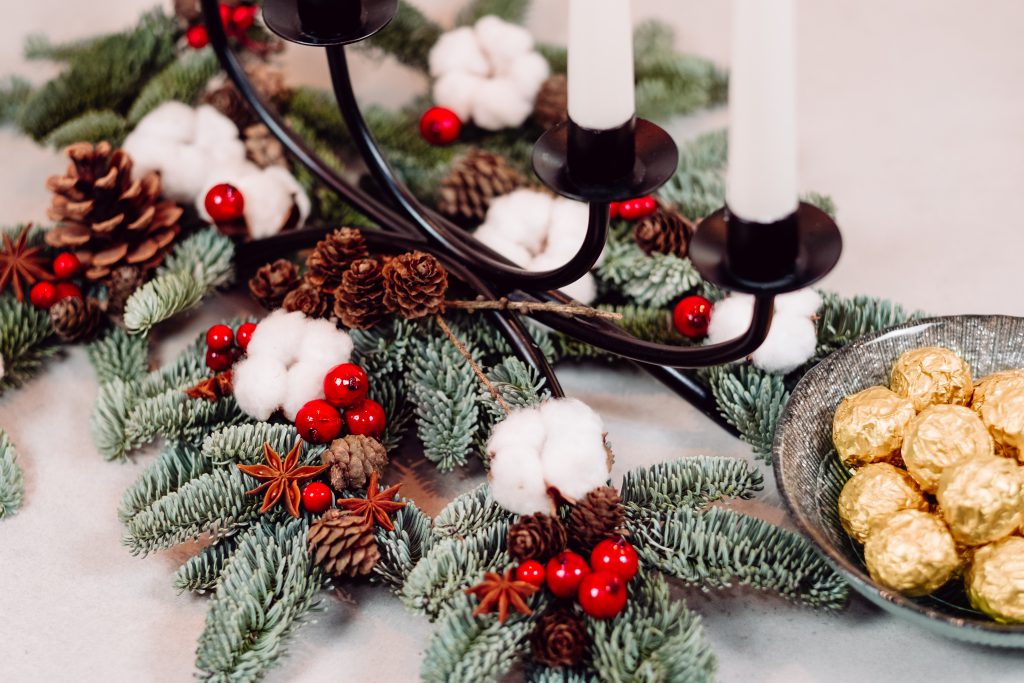 Christmas table decoration - free stock photo