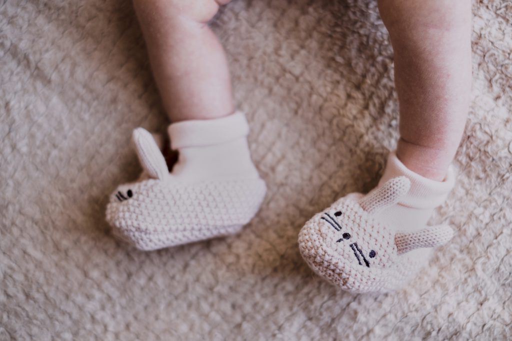 Bunny slippers on newborn’s feet - free stock photo