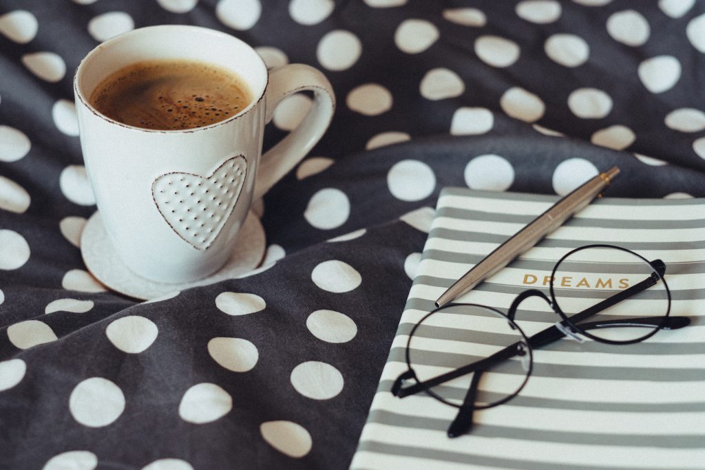 Dreams notebook glasses and coffeemug 3 - free stock photo