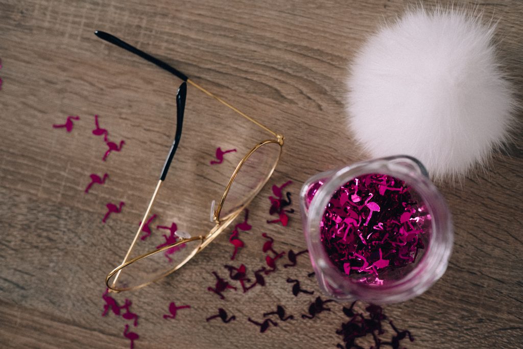 Flamingo confetti in a jar 4 - free stock photo