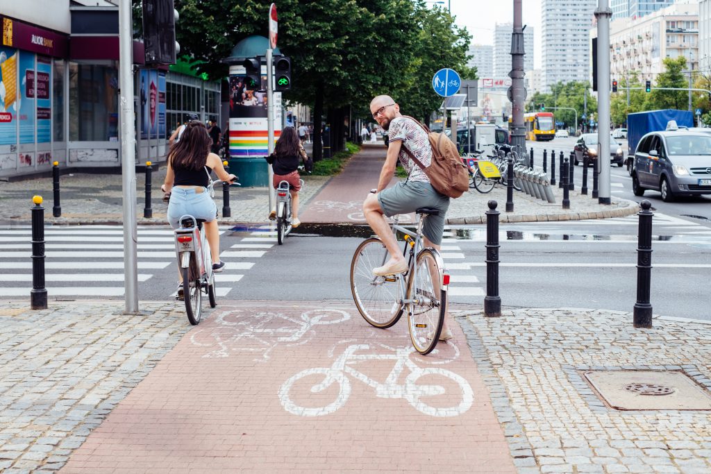 Cyclists crossing the road 2 - free stock photo