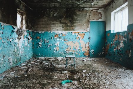 Abandoned ruined building interior - free stock photo