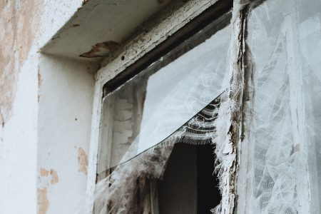 Abandoned ruined building window - free stock photo