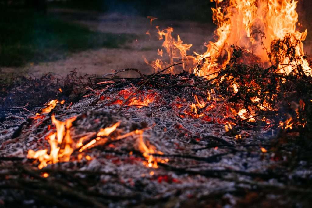 Bonfire flames and ashes 4 - free stock photo