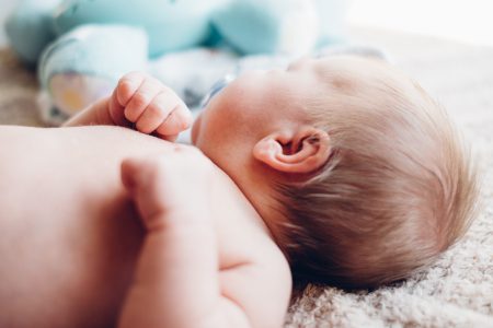 Newborn baby’s head and torso - free stock photo