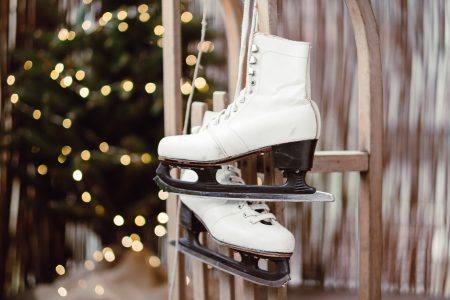 Vintage ice skates on a wooden sled 3 - free stock photo