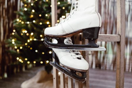 Vintage ice skates on a wooden sled 4 - free stock photo