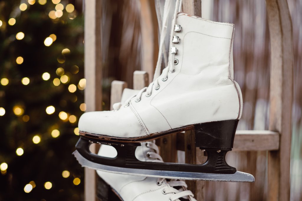 Vintage ice skates on a wooden sled 5 - free stock photo