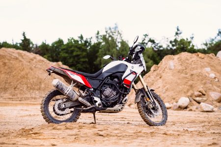 Motorbike at a sand quarry - free stock photo