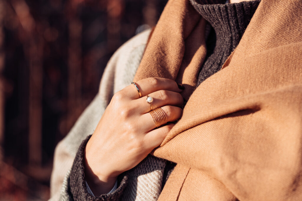 Female wearing a coat on a sunny autumn afternoon closeup 2 - free stock photo